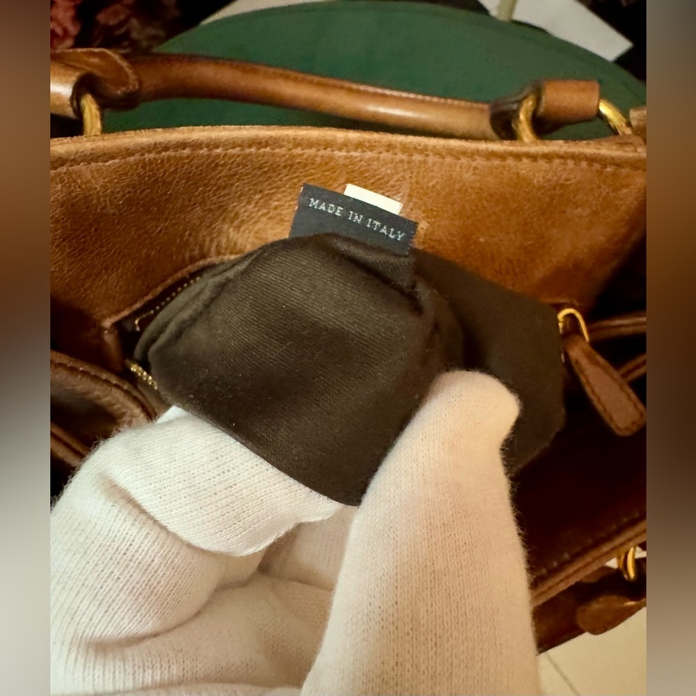 Authentic Miu Miu Side Ribbon 2 Way Warm Brown Le… - image 6